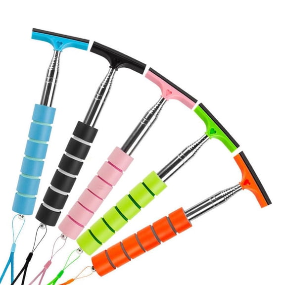 5 PCS Side Mirror Squeegee, Car Mirror Squeegee, Retractable Car Rearview Mirror Wiper, Portable Car Cleaning Tool for Rainy Foggy Weather (Black/Pink/Green/Orange/Blue)
