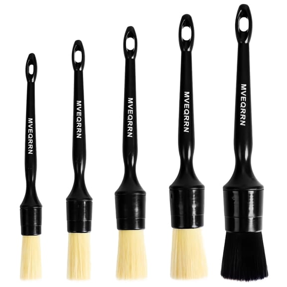 5 PCS Soft Detailing Brushes for Car Cleaning, Interior & Exterior Auto Detail Brush Set with Soft Bristles, for Dashboard, Air Vents, Wheel Rims, Seat Creases and Engine Bay