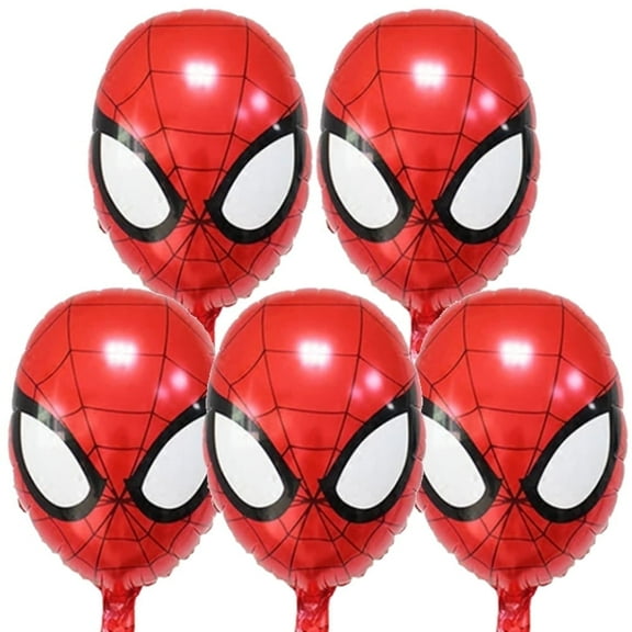 5 PCS Man Spider Hero Foil Balloons Super Hero Balloons Metallic Balloons Birthday Party Balloons