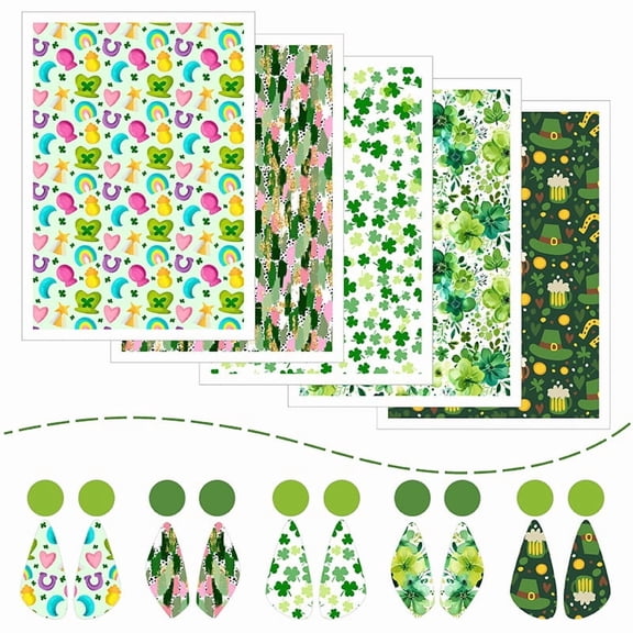 5 PCS St. Patrick's Day Water-Soluble Stickers - Vibrant Decorative Transfer Paper for Crafts, DIY Scrapbooking, Card Making & Journaling