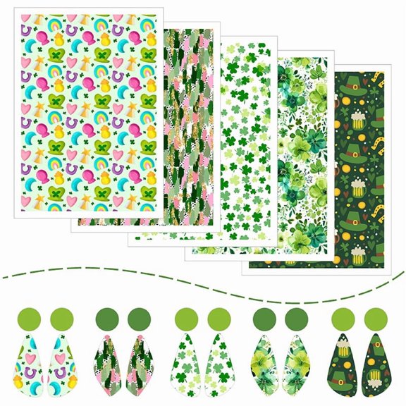 5 PCS St. Patrick's Day Water-Soluble Stickers - Vibrant Decorative Transfer Paper for Crafts, DIY Scrapbooking, and Card Making