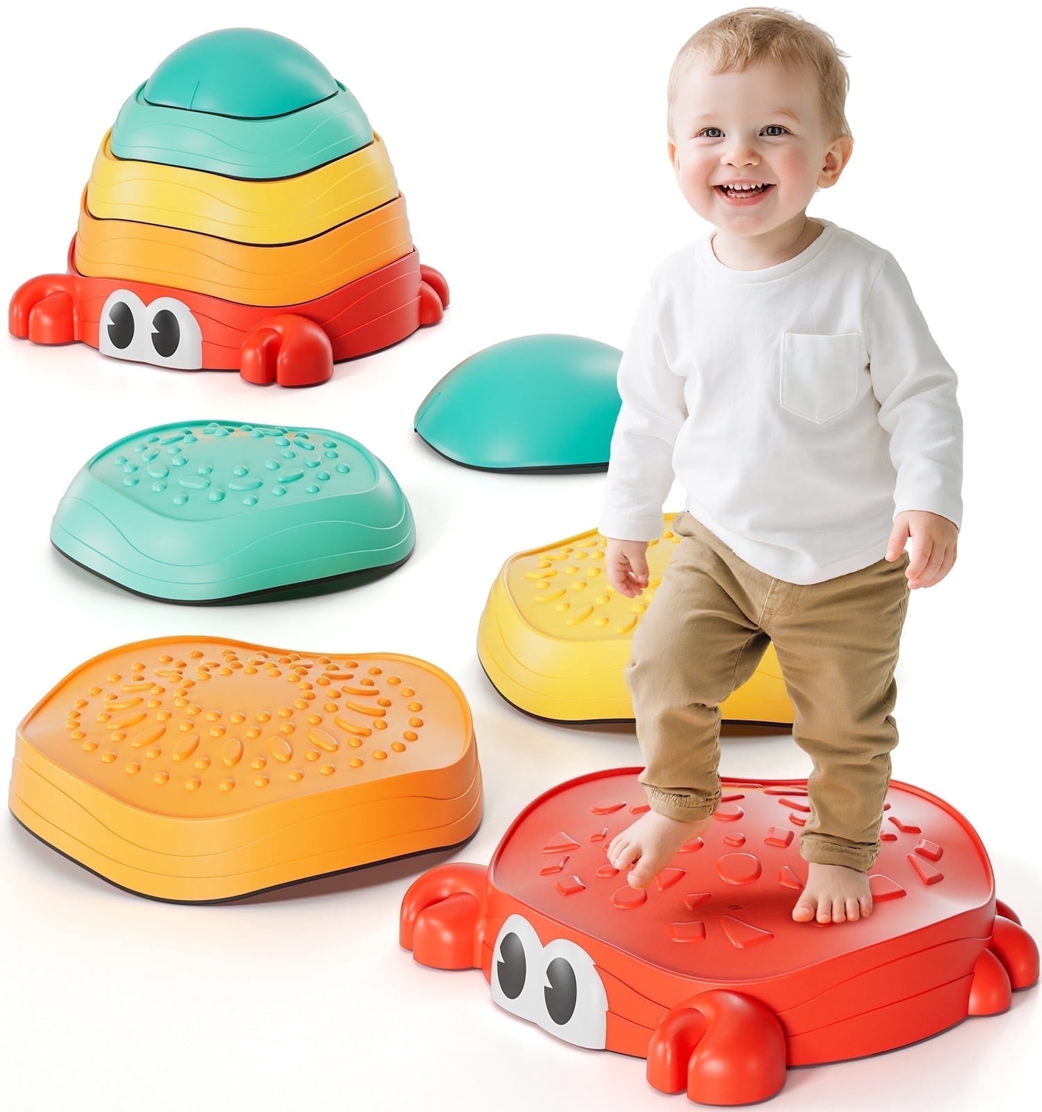 Laid Back5カポのミニストラトnot only for Children Stepping Stones for Kids, 5pcs Non-Slip Stepping Stones, Crab