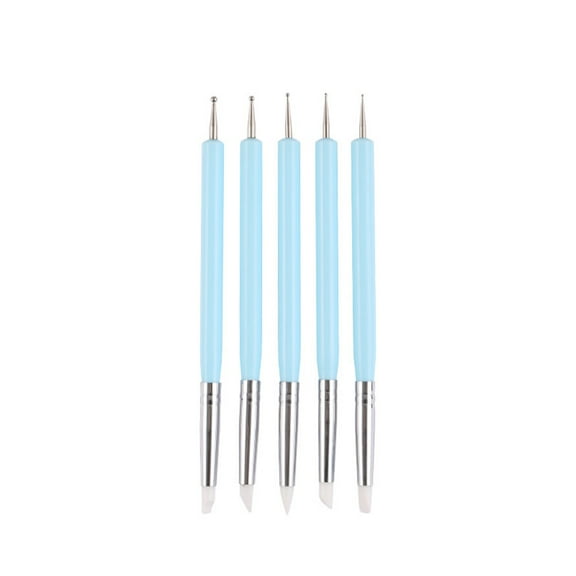 5 PCS Stylus Pen Stippling Tool Paper Flower Making Tools Kit Dotting Embossing Silicone