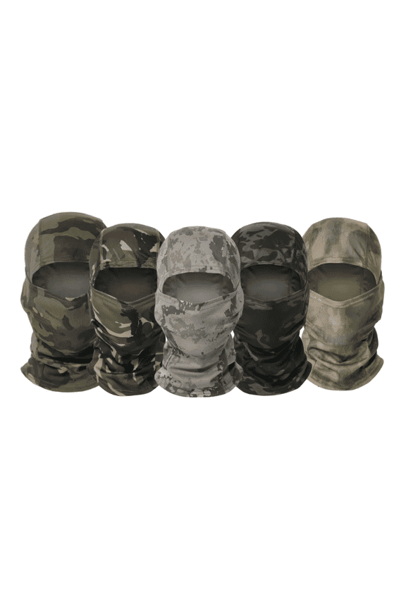 5 PCS Tactical Balaclava Full Face Mask, Lightweight Breathable UV Shield for Hiking, Biking, Riding, Hunting, Cycling, Climbing, Dust & Wind Protection, Quick-Dry Comfort, Full Head & Neck Cover