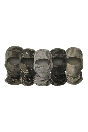 5 PCS Tactical Balaclava Full Face Mask, Lightweight Breathable UV Shield for Hiking, Biking, Riding, Hunting, Cycling, Climbing, Dust & Wind Protection, Quick-Dry Comfort, Full Head & Neck Cover