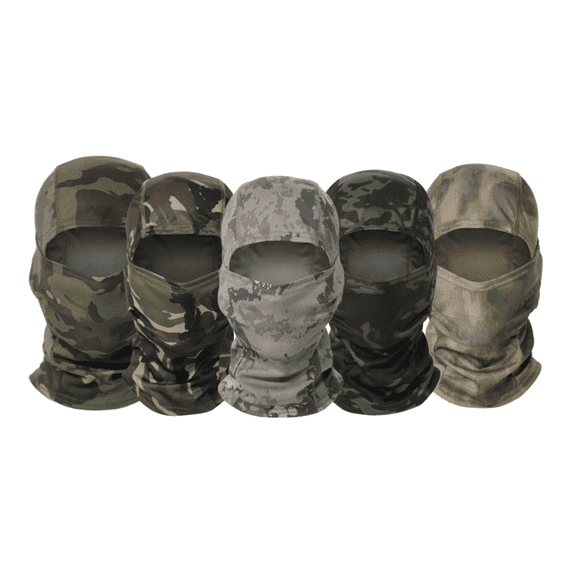 5 PCS Tactical Balaclava Full Face Mask, Lightweight Breathable UV Shield for Hiking, Biking, Riding, Hunting, Cycling, Climbing, Dust & Wind Protection, Quick-Dry Comfort, Full Head & Neck Cover