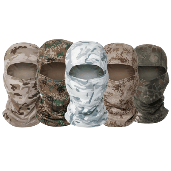 5 PCS Tactical Balaclava Full Face Mask, Lightweight Breathable UV Shield for Hiking, Biking, Riding, Hunting, Cycling, Climbing, Dust & Wind Protection, Quick-Dry Comfort, Full Head & Neck Cover