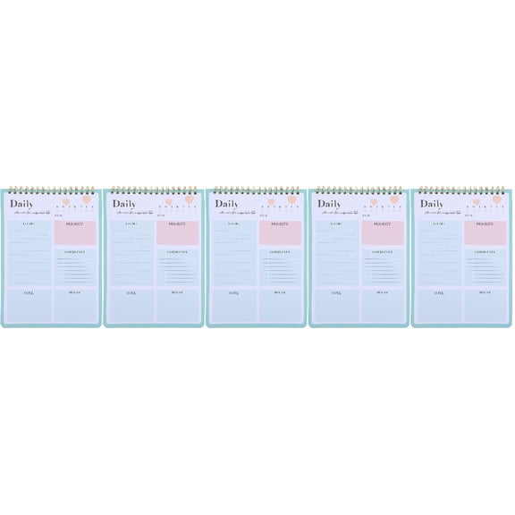 5 PCS Time Management Notepad Organizer Work Notebooks for List Shopping Dating Green
