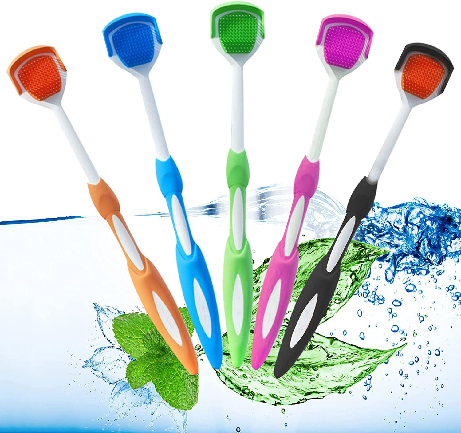 5 PCS Tongue Scraper, Tongue Brush Tongue Cleaner Brush Tongue Brush Scraper Bad Breath Tongue Scraper Tongue Brushes Tongue Scrubber for Adults