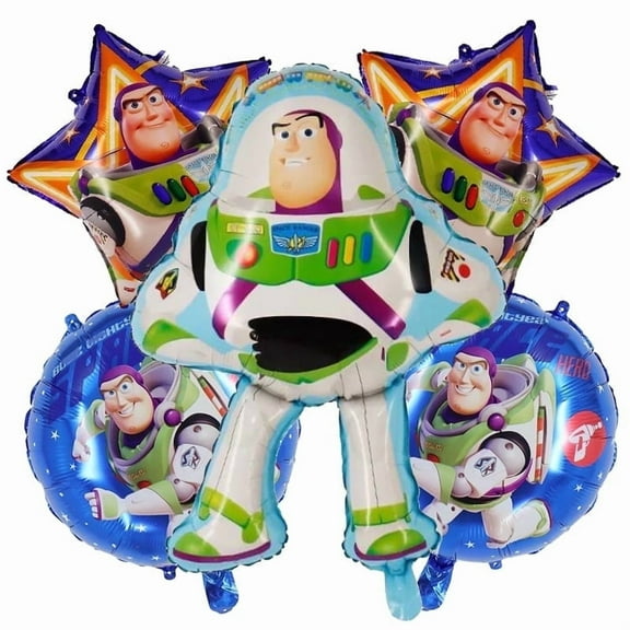 5 PCS Toy Balloon Foil Balloons Light Year Birthday Party Story Balloons Buz Balloons