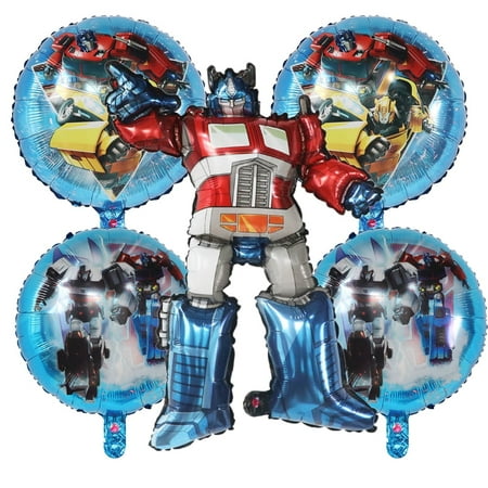 5 PCS Transformer Balloons Robots Theme Decorations Bumble Bee Balloons Optimus Prime Balloons Birthday Balloons