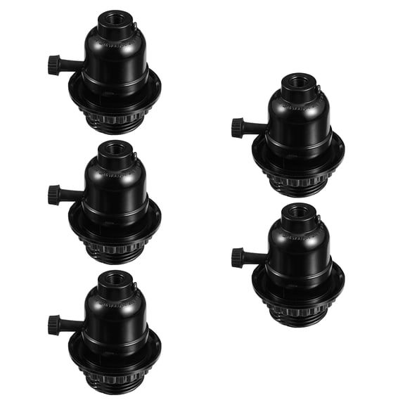 Black Bakelite Lamp Holders with Switch for Ceiling Lamp 5 Pieces E26 Vintage Style