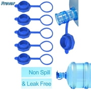 5 PCS Upgrade 3 & 5 Gallon Water Jug Cap, Reusable Replacement Caps, Non Spill & Leak Free Lids for 55mm Water Bottle