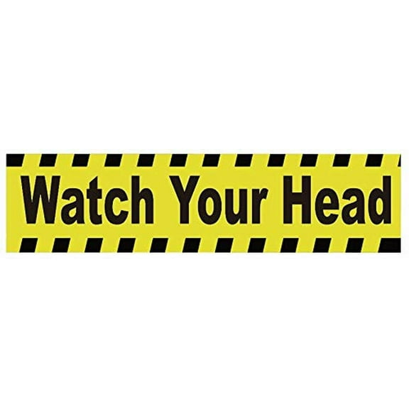 5 PCS -Watch Your Head Sticker Decal Sign (Yellow, 3X12 INCH, Vinyl Sticker) (ref-2201)