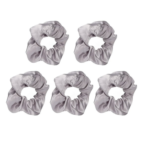 5 PCS silk scrunchies, Scrunchies For Women, Light Up Scrunchies, Hair Scrunchy with Glow in The Dark, High Elasticity, Easy to Carry, Perfect for Neon Parties and Events, Gray