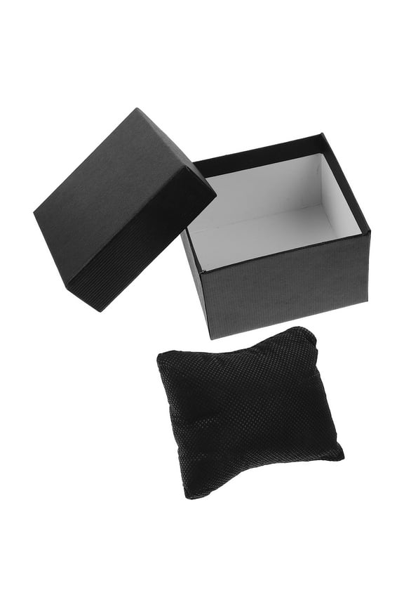 5 PCs Paper Gift Box Holder Sponge Cushion Watch Bracelet Storage Box Jewelry Gift Case (Black)