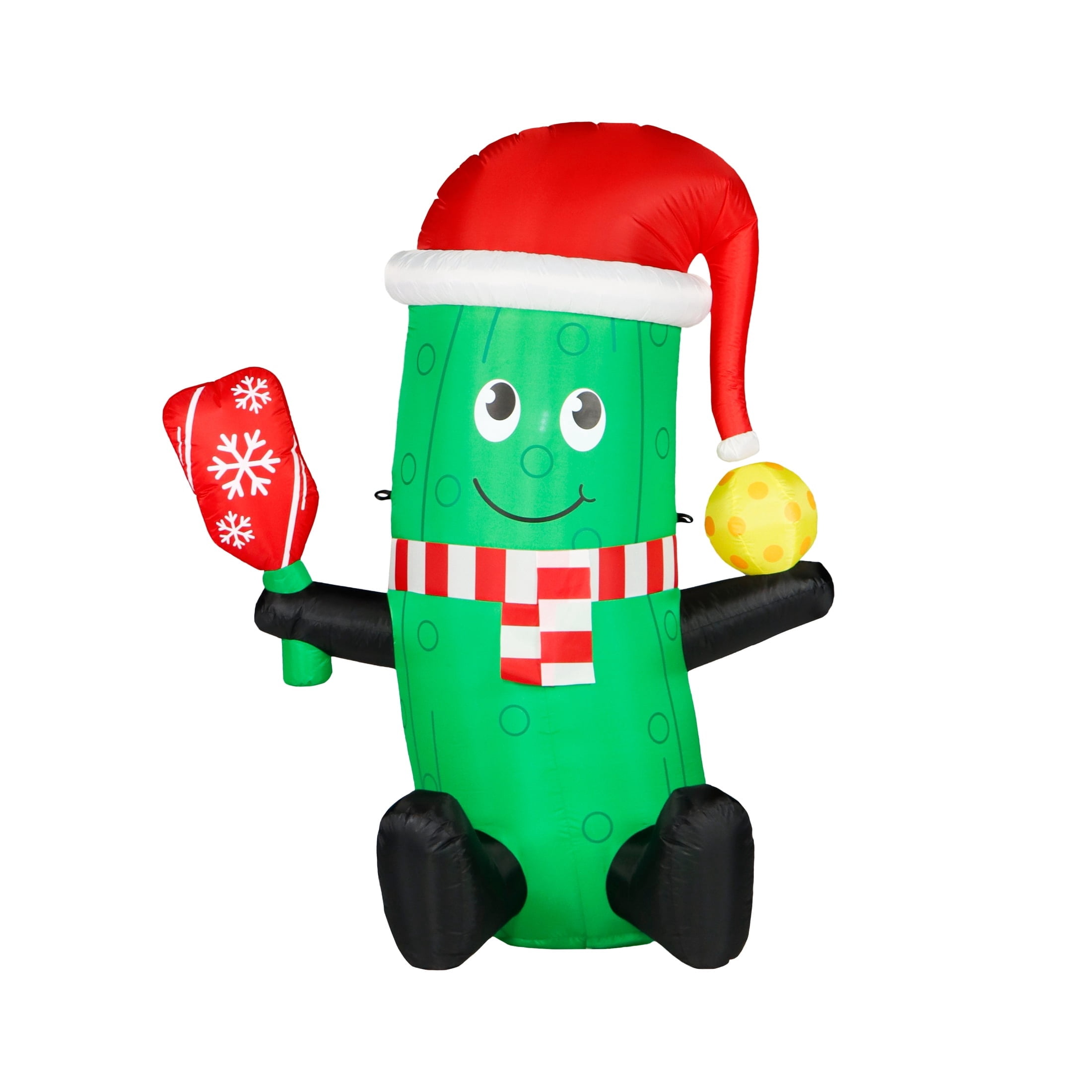 Multicolor Pickleball Pickle Christmas Airblown Yard Inflatable, 5', by Holiday Time