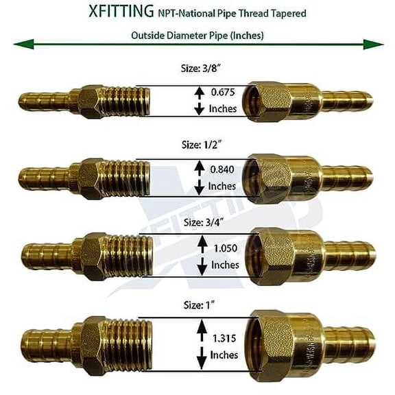 5 PIECES XFITTING 3/4" PEX X 3/4" MALE NPT THREADED ADAPTER-BRASS CRIMP FITTING - BRASS, FULL PORT