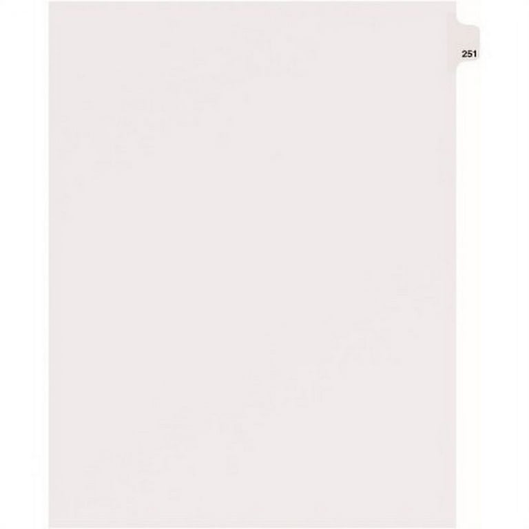 Avery Side Tab Individual Legal Dividers - 25 x Divider(s) - Side Tab(s) - 251 - 1 Tab(s)/Set - 8.5 Avery Side Tab Individual Legal Dividers - 25 x Divider(s) - Side Tab(s) - 251 - 1 Tab(s)/Set - 8.5