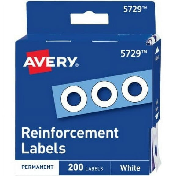 5 PK,Avery White Self-Adhesive Reinforcement Labels (05729)