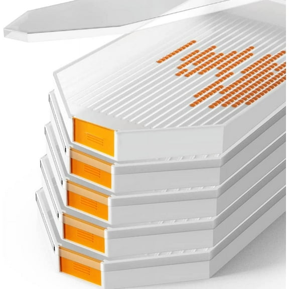 5 PK Diamond Painting Trays with Lids/Covers, 5 Bead Trays & 5 Lids, Large Plastic Bead Sorting Trays, Diamond Gem Accessory, Diamond Art Tool, White Rhinestone Tray, Diamond Art Storage Containers