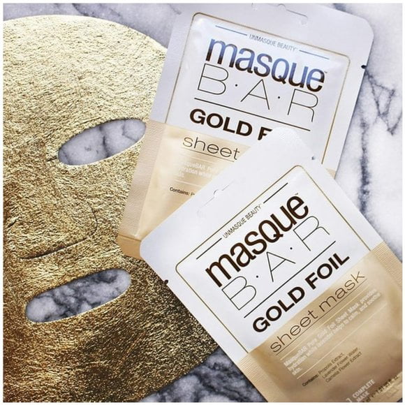 5 PK Masque Bar Gold Foil Sheet Mask 1.01 Ounce Lavender Camilla