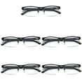 thumbnail image 1 of 5 PK Mens Reading Glasses Spring Hinge - Square Metal Half-Frame - Blue Light Blocker Readers +2.50, 1 of 6