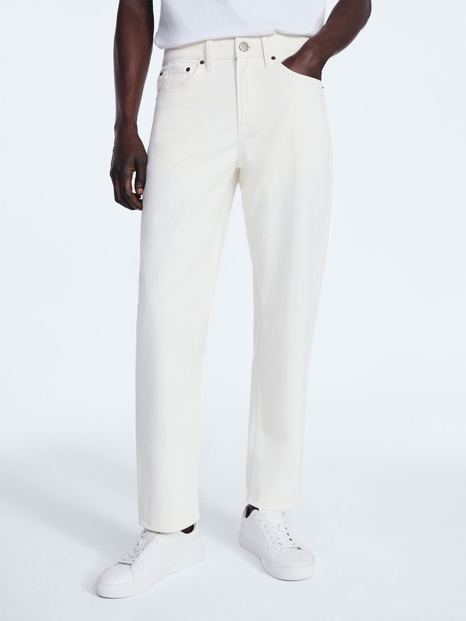 パンツ PHIGVEL CANVAS 5POCKET TROUSERS white Free Assembly Men's Modern Straight Five Pocket Pants, Waist Sizes