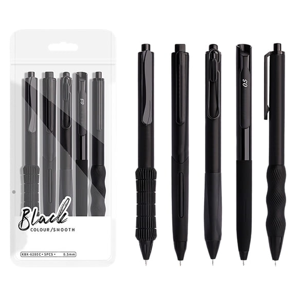 5 Pack 0.5mm Gel Pens Retractable Fast Dry Pen Write Smoothly Fine Point Pen for Work and Study Use Multicolor