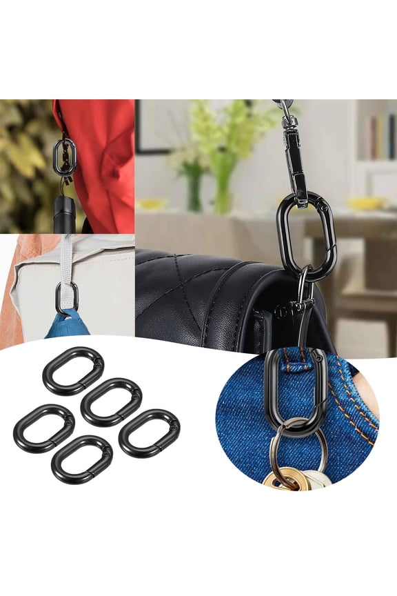 5 Pack 1.38 Inch Small Oval Carabiner, Metal Spring Tiny Carabiner Clips Swivel Snap Hook, for Paracord Keychain Lanyard Dog Tag Clip, Pets Collar Buckles, Keychain Accessories, Keychains
