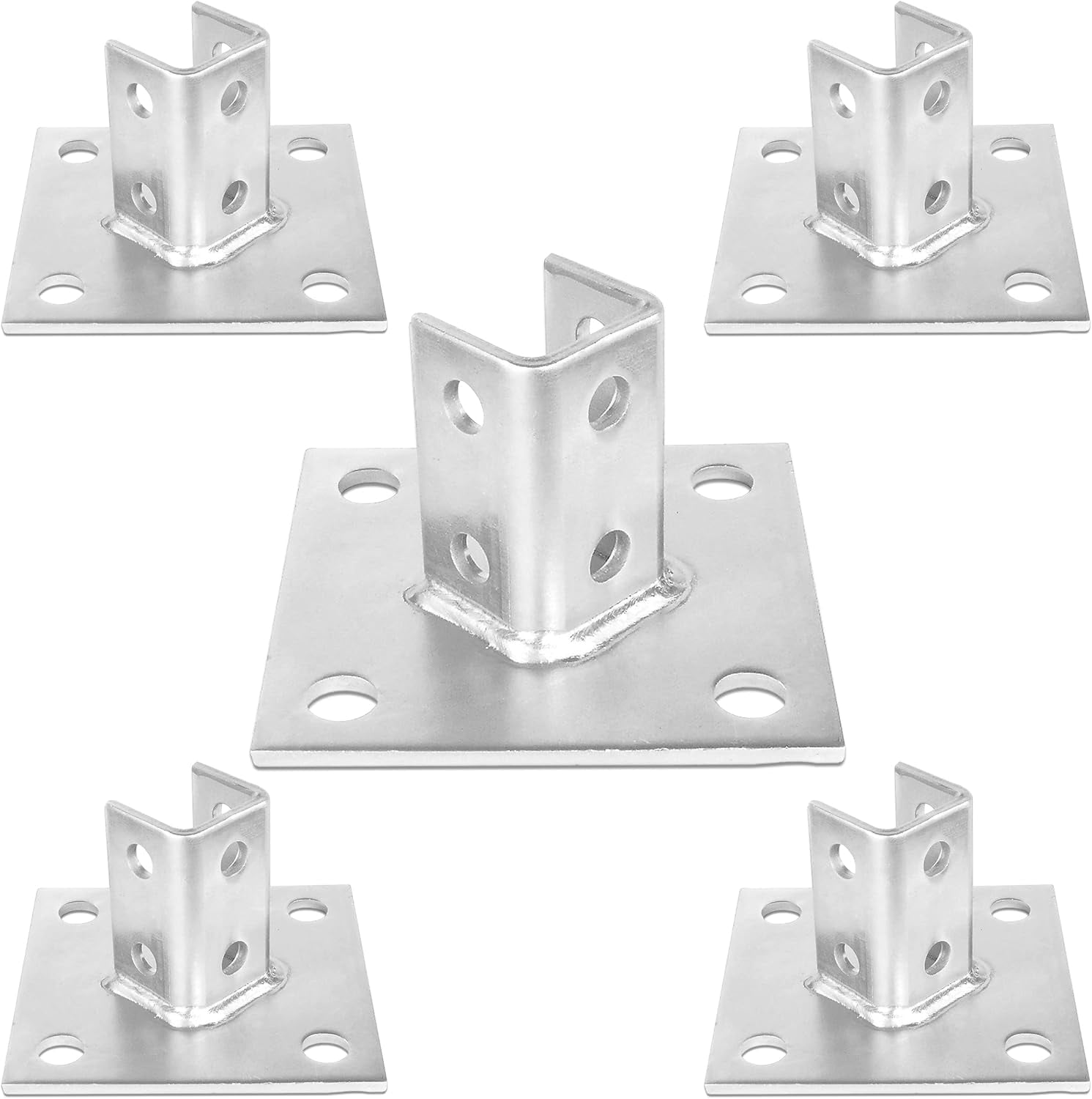 5 Pack 15/8” Corner Orientation Post Base Single Channel 4x6