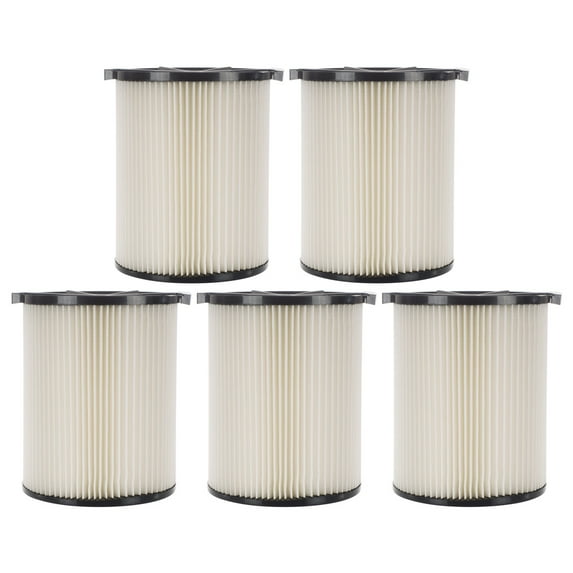 5 Pack 1-Layer Cartridge Filter Replacement Parts # 72947 Compatible with RIDGID VF4000, 5-20 Gal & 6-9 Gal Husky Wet Dry Vacuums, Washable & Reusable