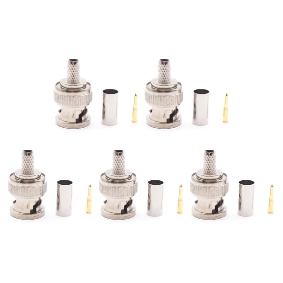 5 Pack/10 Pack BNC Male Crimp Connector BNC Male Plug Crimp Connector BNC Type Solder Converter 50Ohm Connector