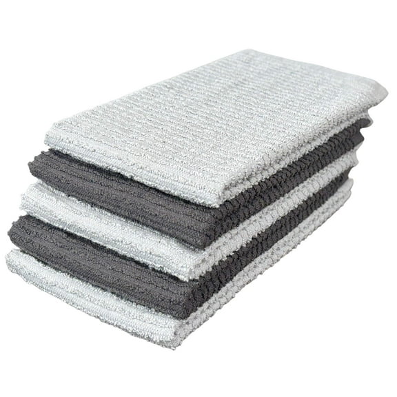 5 Pack, 100% Cotton Ribbed Terry Bar Mop for Kitchen, Highly Absorbent, Cleaning Kitchen Towels | Bar Towels | Machine Washable | 16 x 19 Inches.