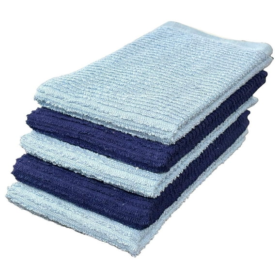 5 Pack, 100% Cotton Ribbed Terry Bar Mop for Kitchen, Highly Absorbent, Cleaning Kitchen Towels | Bar Towels | Machine Washable | 16 x 19 Inches.