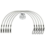 5 Pack 100 lb. 48 Premium Fluorocarbon Tooth Shield Tackle Musky Leaders Muskie Pike Leader Ball Bearing Swivel