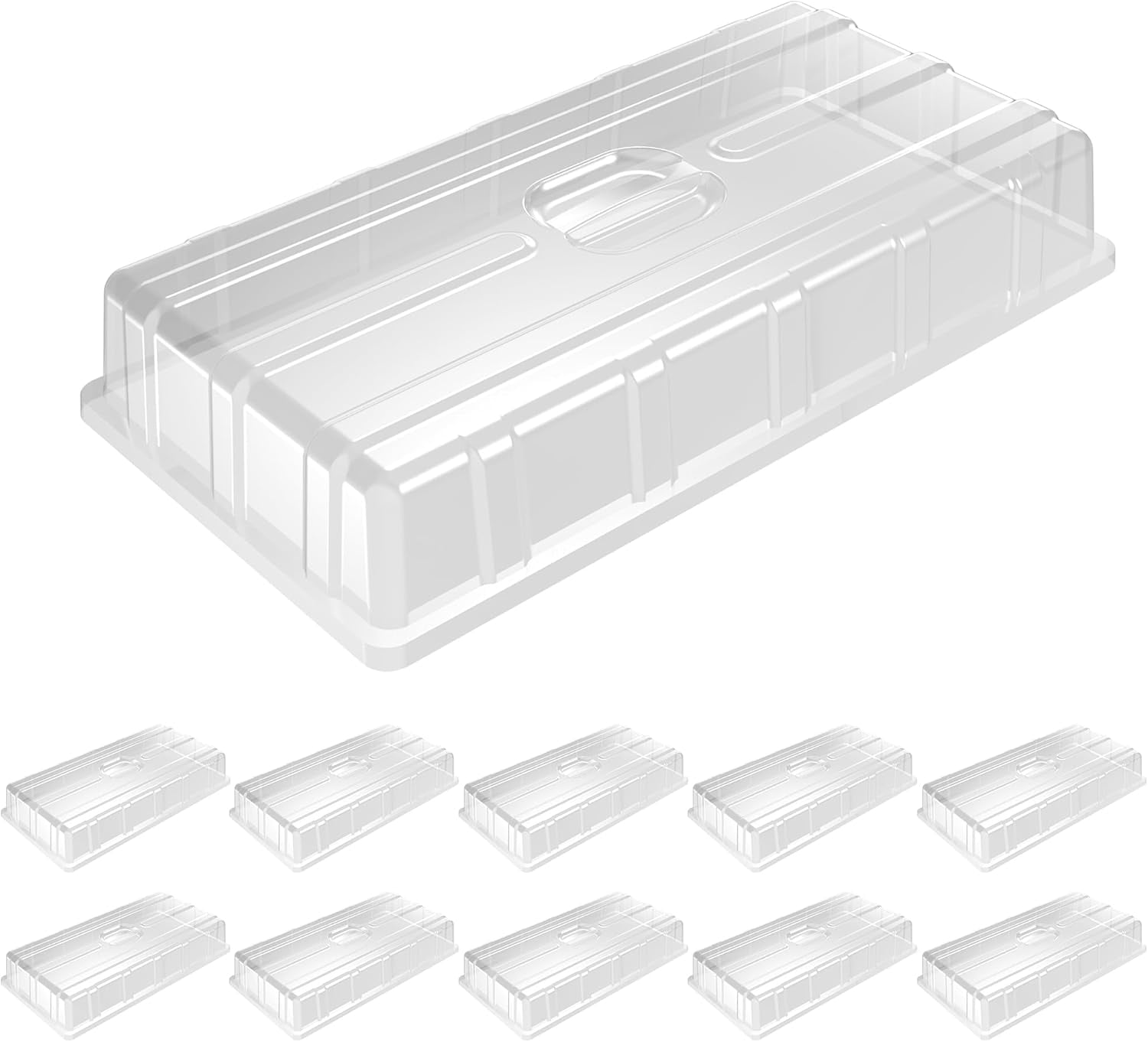 5 Pack 1020 Seed Starter Trays with 3.6" Humidity Dome Plant Growing Tray Germination Seed Starting kit, Mini Greenhouse with Handle for Cloning Plant