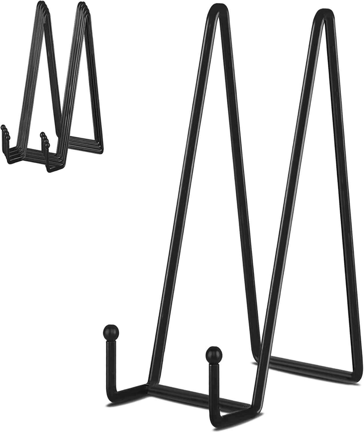 5 Pack 12 Inch Plate Holder Display Stands, Large Metal Black Frame