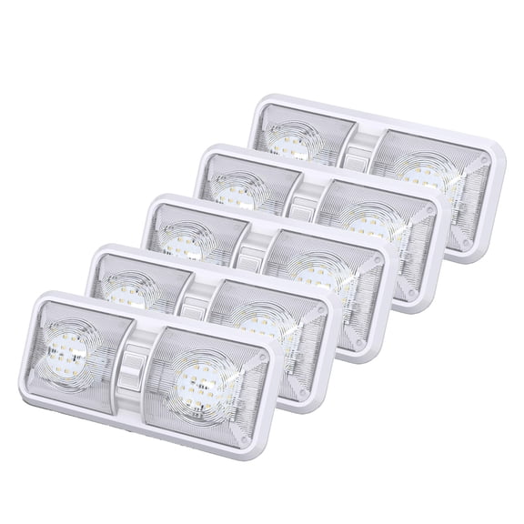 5 Pack 12V RV Interior Ceiling Double Dome LED Light with Switch Natural White