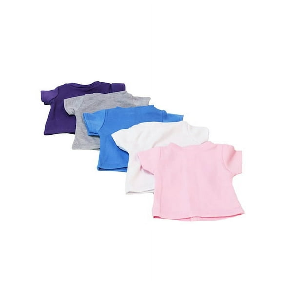 5 Pack 14.5″ T-Shirts Pink, White, Blue, Grey, & Purple | American Fashion World