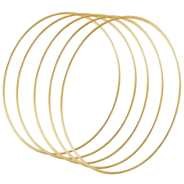 6 Pieces 20 Cm Metal Rings For Crafting Gold Made Of 3 Mm Metal Wire,  Wreath Rings Macrame Rings, Dream Catcher Ring, Wedding Wreath, Wall  Hanging Dec