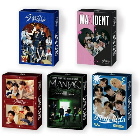 5 Pack/150 Pcs Stray Kids Lomo Card Kpop Photocards Greeting Card with Postcards Box
