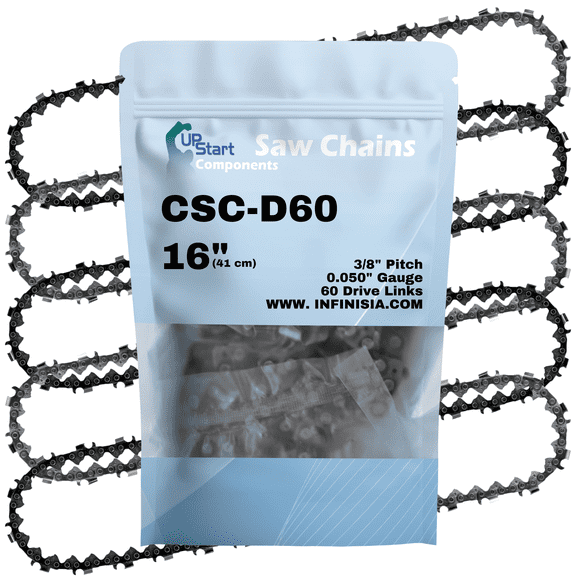 5-Pack 16-Inch Chainsaw Chain Replacement for Stihl 032 - D60 (16", 3/8", .050", 60 Drive Links)