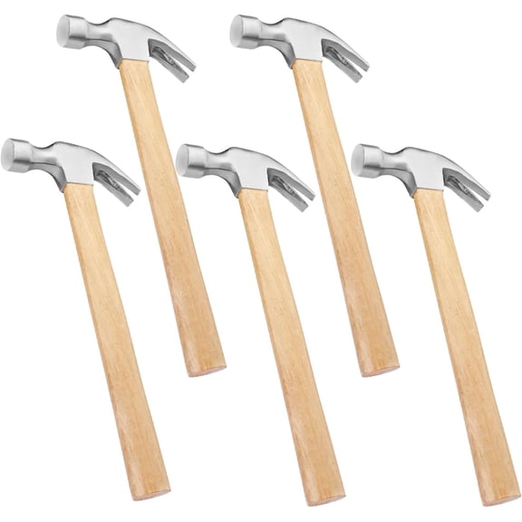5 Pack 16 OZ Claw Hammer with Wood Handle for Husband, Dad, or Friends! Ideal for Woodworking, Repairing, and Nailing