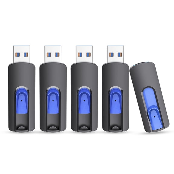 5 Pack 16GB USB Flash Drives KOOTION USB 3.0 Thumb Drive Retractable Slide Memory Sticks Data Storage Flash Drives