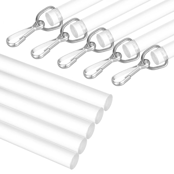 5 Pack 17" Acrylic Drapery Wand, Invisible Curtain Pull Rod with Hook, Universal Tilt Wand Replacement Part for High Hanging Curtain Opening-Closing, Clear