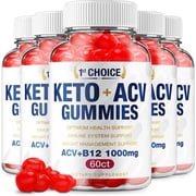 5 Pack 1st Choice Keto ACV Weight Loss Gummies Keto First Choice ACV Advanced Formula Plus Apple Cider Vinegar Keto Gummies Dietary Supplement B12 Beet Root Juice Men Women 300 Gummies