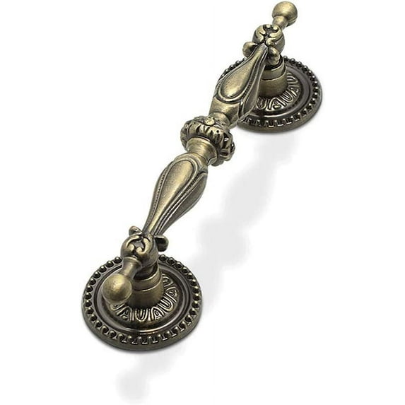 (5 Pack) 2.5" Cabinet Handles Antique Bronze Drawer Pulls Vintage Euro Style,Vintage Dresser Pull Kitchen Furniture Handle Bedroom Bathroom Hardware, Hole Centers:64mm(2-1/2 in)