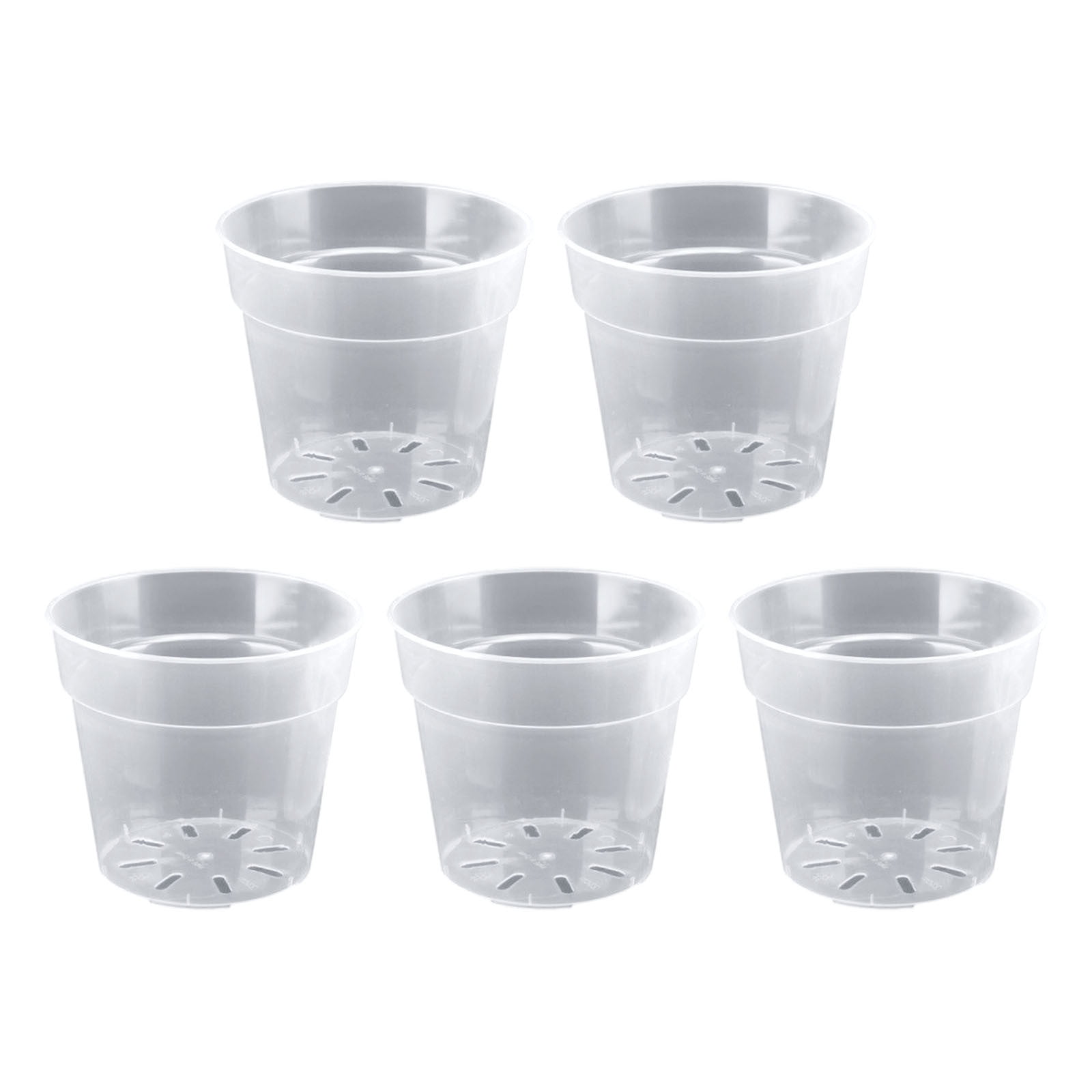 5 Pack 2 Inch Clear Nursery Pots, Transparent Pots with Drainage Holes, Starting Containers for Succulents Orchids Indoor Outdoor Gardening