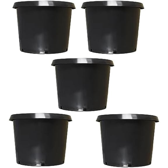 5 Pack 20 Gallon Square Black Premium Nursery Pots Flower Seedling Container Garden Planter Pots for Indoor and Outdoor Plants with Drainage Hole for Planting Flowers Succulents Seedlings